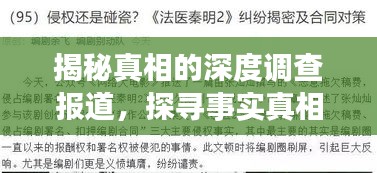 揭秘真相的深度调查报道,探寻事实真相的深度挖掘