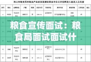 粮食宣传面试:粮食局面试面试什么