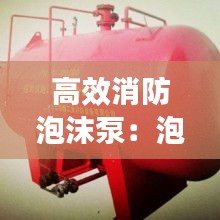 高效消防泡沫泵:泡沫消防泵图片