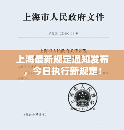上海最新规定通知发布,今日执行新规定!