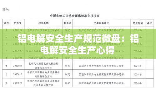 铝电解安全生产规范微盘:铝电解安全生产心得