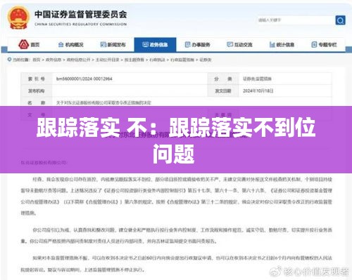 跟踪落实 不:跟踪落实不到位问题