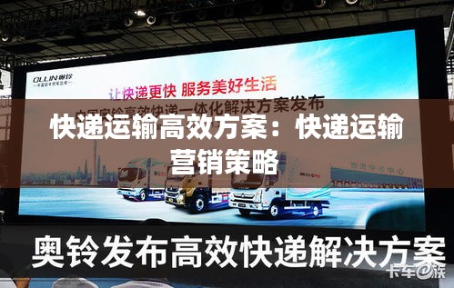 快递运输高效方案:快递运输营销策略