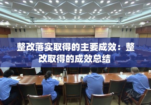 整改落实取得的主要成效:整改取得的成效总结