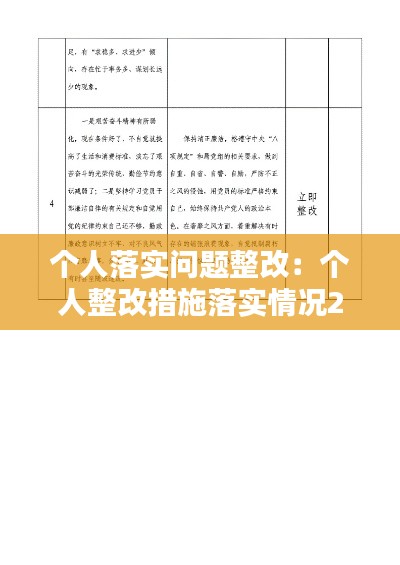 个人落实问题整改:个人整改措施落实情况2021