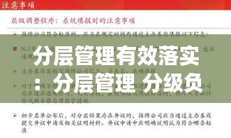 分层管理有效落实:分层管理 分级负责