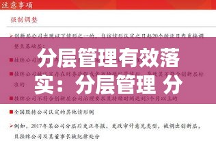 分层管理有效落实:分层管理 分级负责