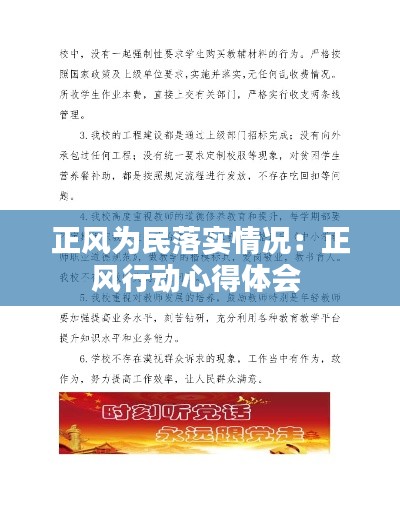 正风为民落实情况:正风行动心得体会
