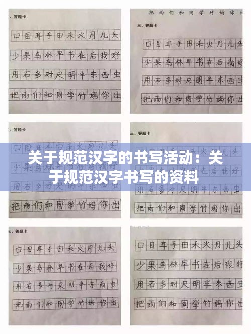 关于规范汉字的书写活动:关于规范汉字书写的资料