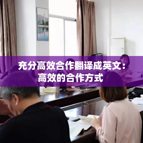 充分高效合作翻译成英文:高效的合作方式