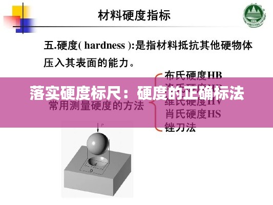 落实硬度标尺:硬度的正确标法