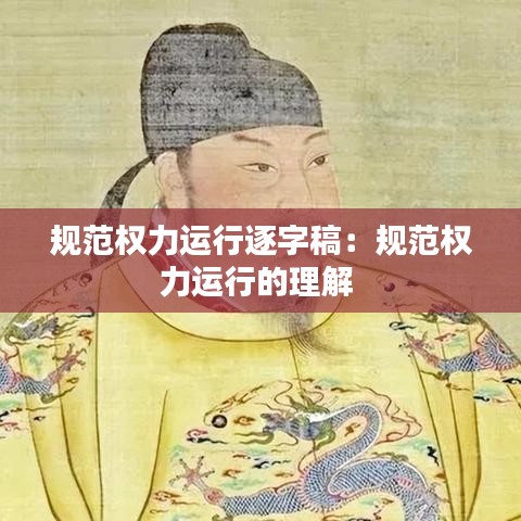 规范权力运行逐字稿:规范权力运行的理解