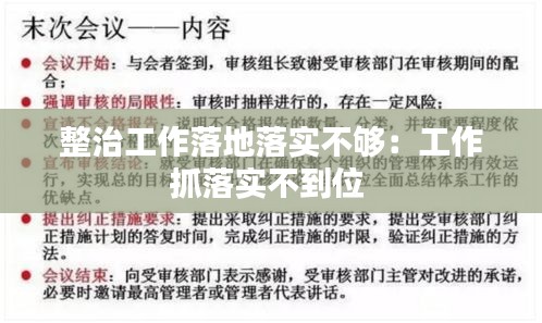 整治工作落地落实不够:工作抓落实不到位