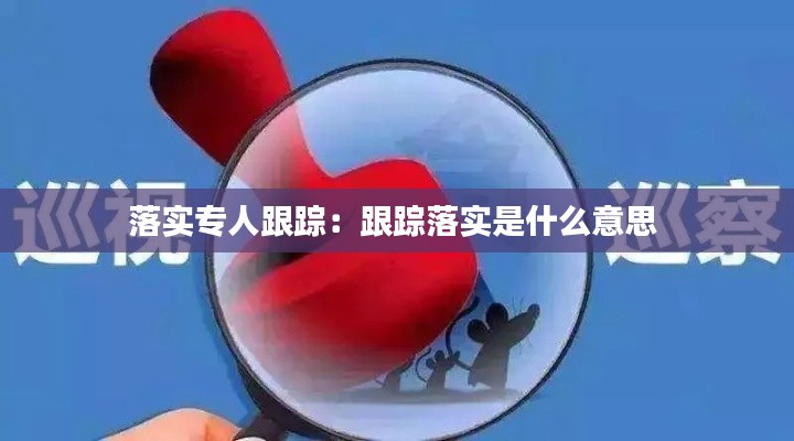 落实专人跟踪:跟踪落实是什么意思