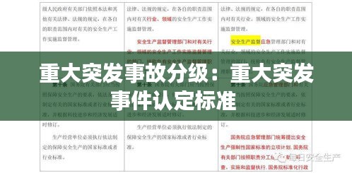 重大突发事故分级:重大突发事件认定标准