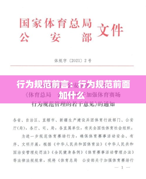 行为规范前言:行为规范前面加什么