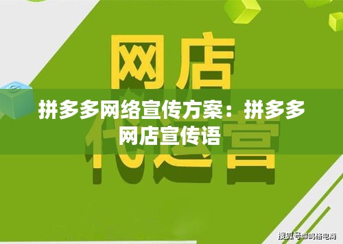 拼多多网络宣传方案:拼多多网店宣传语