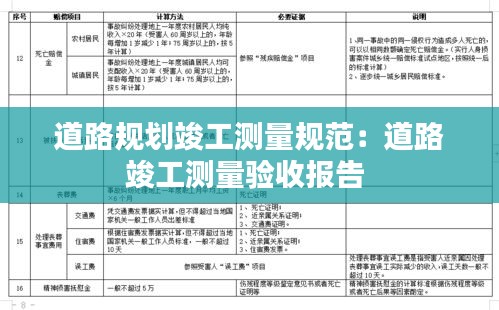 道路规划竣工测量规范:道路竣工测量验收报告