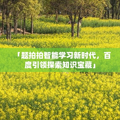 「题拍拍智能学习新时代,百度引领探索知识宝藏」