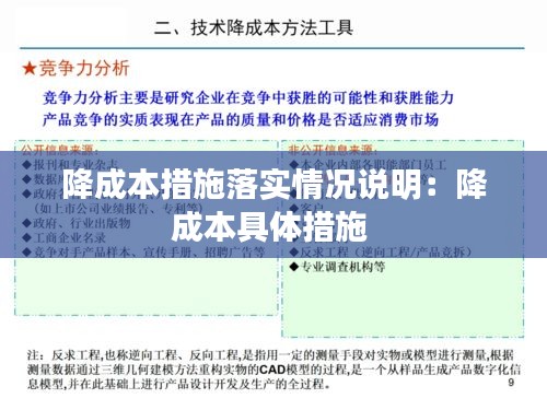 降成本措施落实情况说明:降成本具体措施