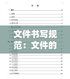 文件书写规范:文件的书写要求