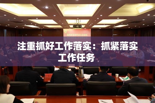 注重抓好工作落实:抓紧落实工作任务