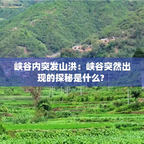 峡谷内突发山洪:峡谷突然出现的探秘是什么?