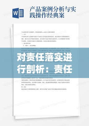 对责任落实进行剖析:责任落实方面的问题及整改措施