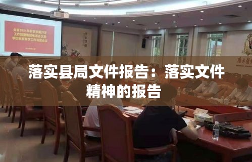 落实县局文件报告:落实文件精神的报告