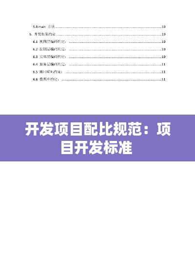 开发项目配比规范:项目开发标准