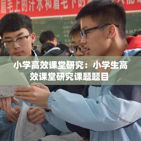 小学高效课堂研究:小学生高效课堂研究课题题目