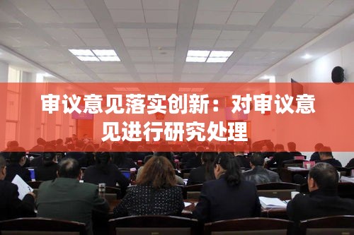 审议意见落实创新:对审议意见进行研究处理