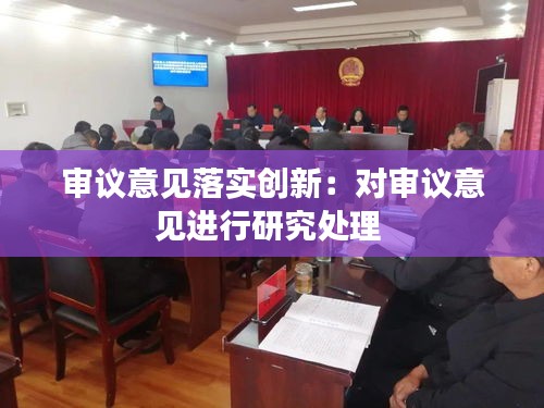 审议意见落实创新:对审议意见进行研究处理