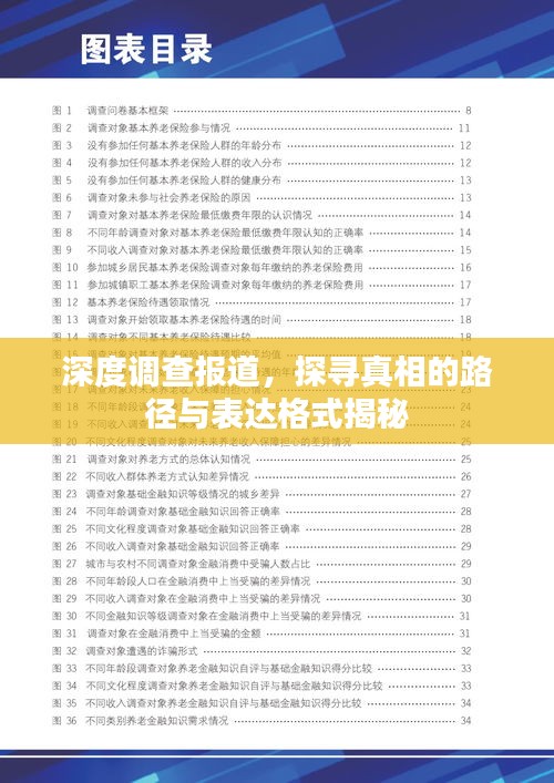 深度调查报道,探寻真相的路径与表达格式揭秘