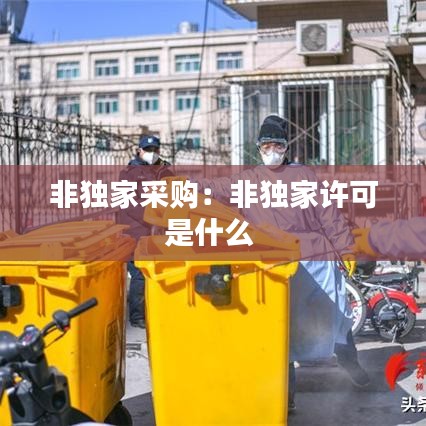 非独家采购:非独家许可是什么