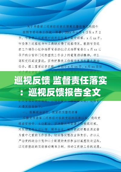 巡视反馈 监督责任落实:巡视反馈报告全文