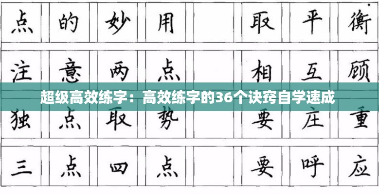 超级高效练字:高效练字的36个诀窍自学速成