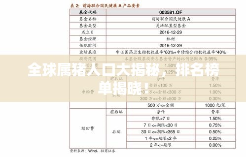 全球属猪人口大揭秘,排名榜单揭晓!