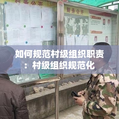如何规范村级组织职责:村级组织规范化