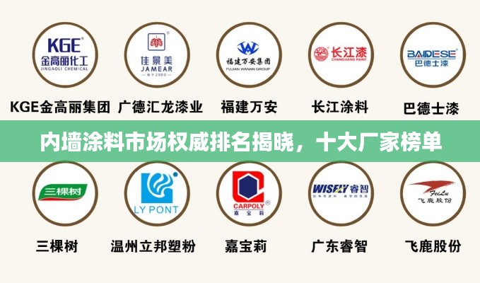 内墙涂料市场权威排名揭晓,十大厂家榜单