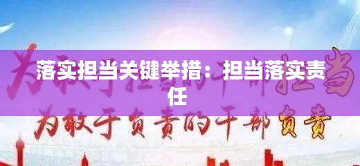 落实担当关键举措:担当落实责任