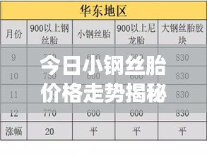 今日小钢丝胎价格走势揭秘,最新报价及市场分析