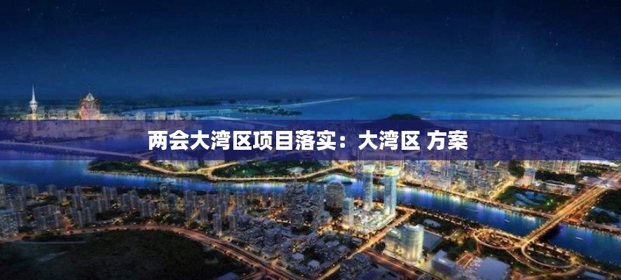 两会大湾区项目落实:大湾区 方案