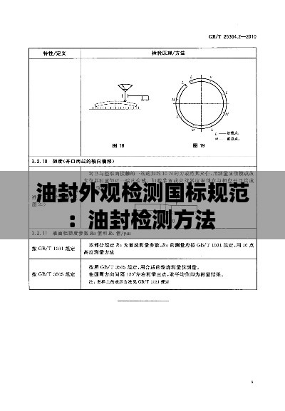 油封外观检测国标规范:油封检测方法