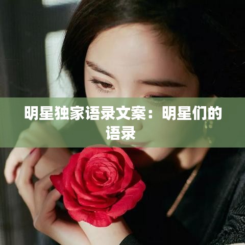 明星独家语录文案:明星们的语录