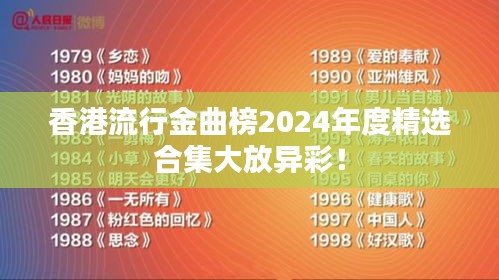 香港流行金曲榜2024年度精选合集大放异彩!