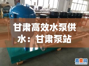 甘肃高效水泵供水:甘肃泵站