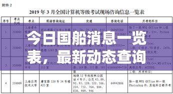 今日国船消息一览表,最新动态查询表揭秘