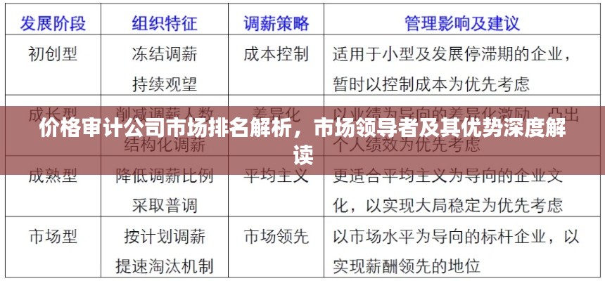 价格审计公司市场排名解析,市场领导者及其优势深度解读