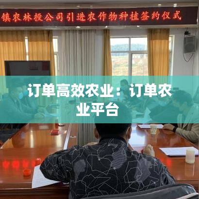 订单高效农业:订单农业平台
